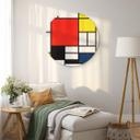 Tableau sur alu-Dibond Mondrian - Composition en rouge, jaune, bleu et noir