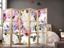 Japansk foldevæg rumdeler - Blomstereng, 3-delt