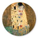 Plateau de table en verre - Klimt - Le baiser - Rond