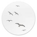 Tableau sur alu-Dibond rond Mouettes dans le ciel