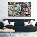 3 stykke lærredstryk, graffiti Street Art