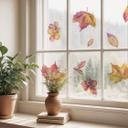 Cuadro de ventana con coloridas hojas de otoño (18 uds.)