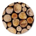 Plateau de table en verre - Rondelle de bois - Rond
