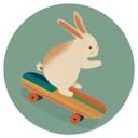 Wall Sticker Treechild - Skateboard Bunny