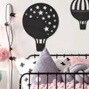 MDF - Decoración en madera - Globo aerostático con estrellas