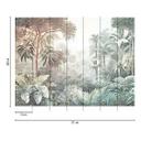 Jungle Green Brown - 3D non-woven tapet med tropisk motiv til stuen
