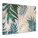 Lienzo Hojas de palmera exóticas en verde dorado - Manovski