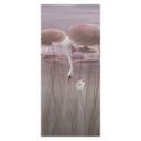 Deurfolie lotusbloemen met zwaan in water in donkerroze - Ms Tiff