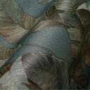 Papel pintado no tejido azul petróleo jungla papel pintado salón hojas de palmera