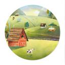 Plakat Farverig gård i bjergene - DigitalArtsi - Round