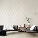 Papel pintado tejido-no tejido Livingwalls Papel pintado geométrico New Walls 50's Glam gris, metalizado, blanco