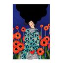 Póster de tela Retrato en un campo de amapolas - Hülya