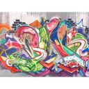 non-woven tapet Graffiti fototapet Designwalls i farverige og grå farverige vægge 