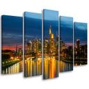 Canvas print 5 styks, bybillede natlampe