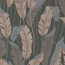 PVC-frit non-woven tapet med bladmotiv i brun