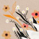 Fototapet Fredsdue med små blomster - Bloom