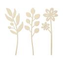 Ramo de flores de madera (3 piezas) - Álamo - Altura: 30 cm