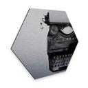 Hexagon Alu-Dibond - Sølveffekt - Typewriter