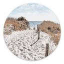 Tableau sur alu-Dibond rond L'attente de la plage