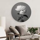 Tableau sur alu-Dibond rond 1X Studio - Pivoine noir et blanc