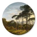Plateau de table en verre rond - Voogd - Paysage italien Rond