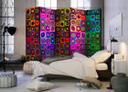 Screen room divider - Farvevibrationer, 3-delt