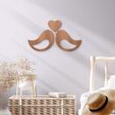 Décoration en bois - Couple d'animaux - Placage d'acajou