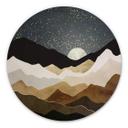 Tableau sur alu-Dibond rond SpaceFrog Designs - étoiles dorées