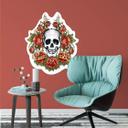 Sticker mural - LA Ink - Crâne et couronne de roses