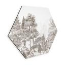 Wanddecoratie bos met boslandschap in beige - Ms Tiff - Alu-Dibond