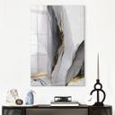 Acrylglas abstracte compositie in goud en grijs - Shelest