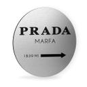Wandcirkel Alu-Dibond Prada Marfa - zilver effect