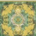 Versace tapet jungle i grøn og guld non-woven tapet med medusa hoveder design