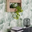 Blomstret tapet, non-woven hvid, grøn 