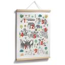 Ilustración de póster infantil de animales de zoológico con números - Walentynowicz