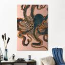 Geborsteld Alu-Dibond met goud-, zilver- & kopereffect - Gouden octopus - SpaceFrog Designs