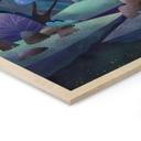 Cuadro de madera bosque encantado en azul noche - DigitalArtsi