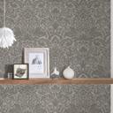 A.S. Creation non-woven tapet med ornamenter i sølv og grå non-woven tapet i barok stil