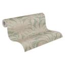 Papel pintado Selva verde claro brillante plateado - Papel pintado con motivos vegetales 