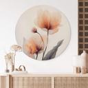 Vægcirkel Treechild - Delicate Flowers – print på aluminium (Alu-Dibond)