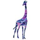 Muursticker Polygoon Galaxy Giraffe