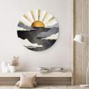 Tableau sur alu-Dibond rond SpaceFrog Designs - crépuscule doré