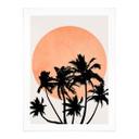 Póster palmeras frente al sol naranja - Kubistika