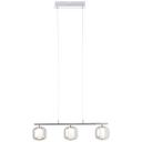 Pendelleuchte Martin, grau, 131 x 56,5 cm, Glas Pendellampe