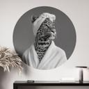 Royale spa time-out med leopard Wallsticker - Rahner - Round