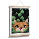 Póster para la guardería - Lindo gato en el arbusto - Korenkova