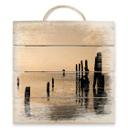 Cuadro de madera Póster al atardecer - 40x41,5 cm