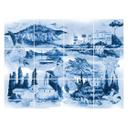 Azulejos Adhesivos paisajes en azul - lote de 12