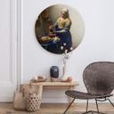 Wandcirkel Alu-Dibond Vermeer - Melkmeisje