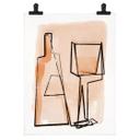 Póster de bodegón abstracto: Botella y copa de vino - Treechild